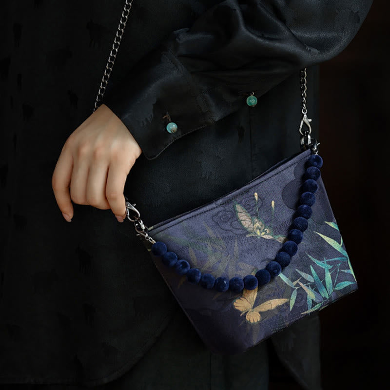 14cm Spiritual Metal Chain Crossbody Bag with Butterfly Design