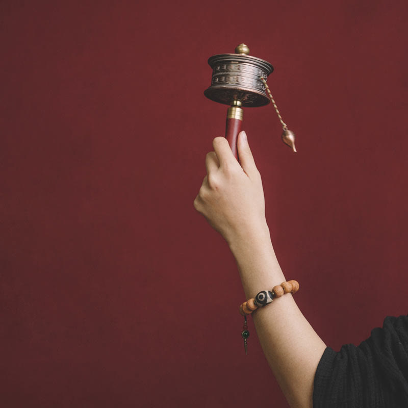 14mm Bodhi Seed Dzi Bead Wrist Mala Bracelet for Peace