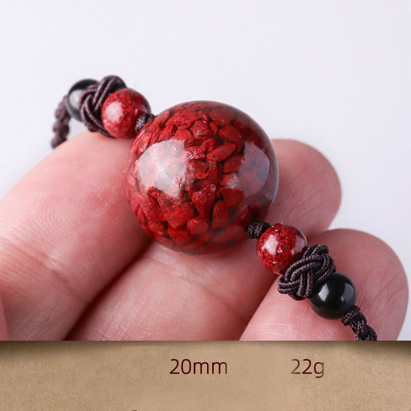 14mm Cinnabar Blessing Necklace Pendant for Mindfulness