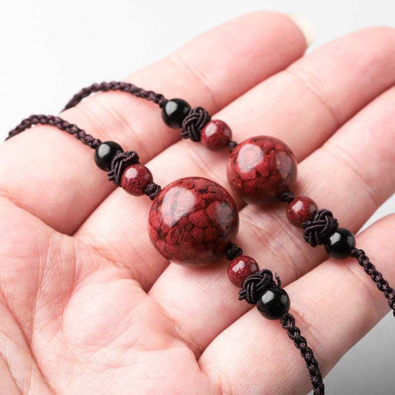 14mm Cinnabar Blessing Necklace Pendant for Mindfulness