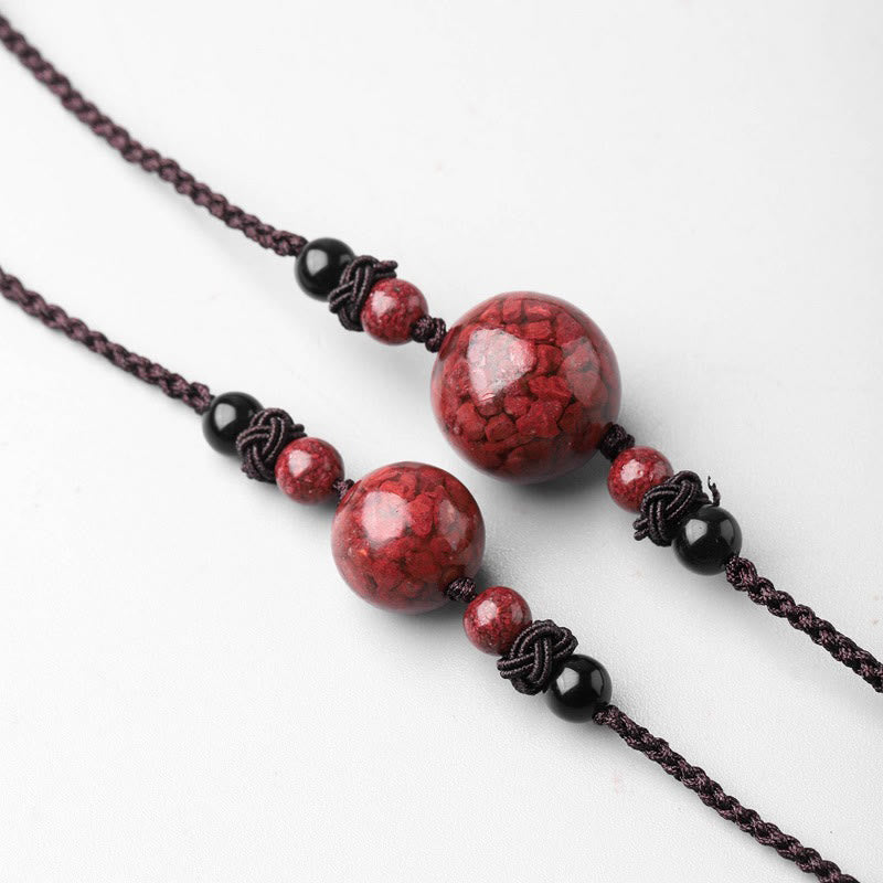 14mm Cinnabar Blessing Necklace Pendant for Mindfulness