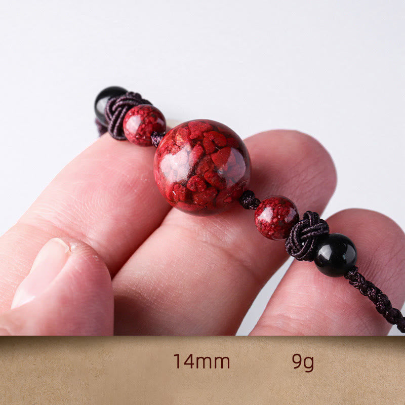 14mm Cinnabar Blessing Necklace Pendant for Mindfulness