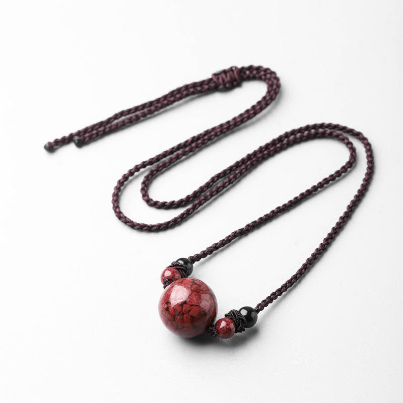 14mm Cinnabar Blessing Necklace Pendant for Mindfulness