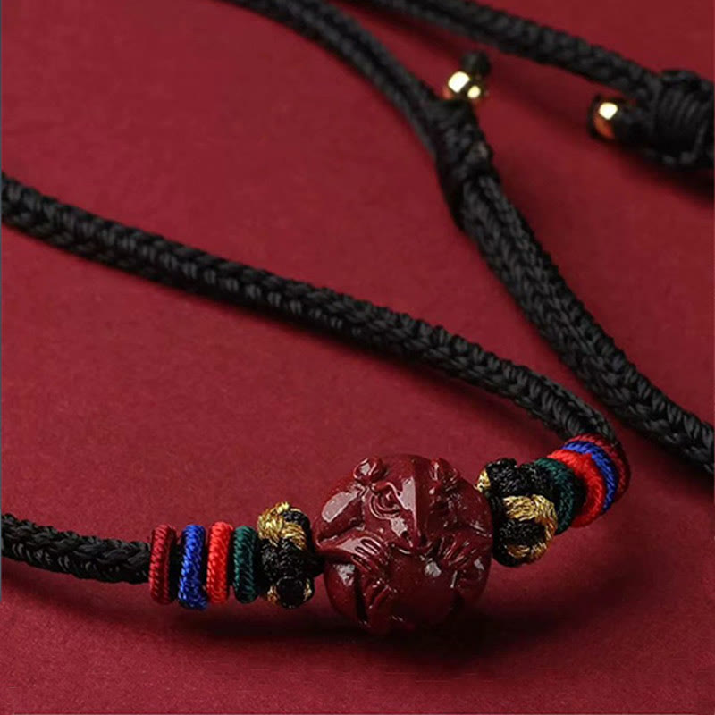 14mm Cinnabar Chinese Zodiac Blessing Necklace Pendant
