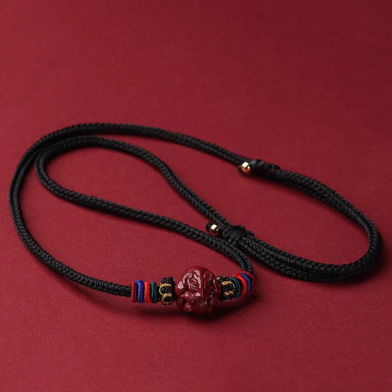 14mm Cinnabar Chinese Zodiac Blessing Necklace Pendant