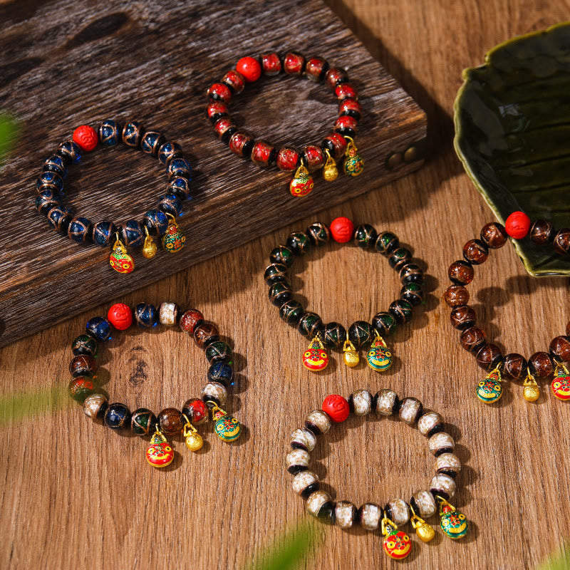 14MM Multicolor Cinnabar Bracelet for Wealth and Blessings