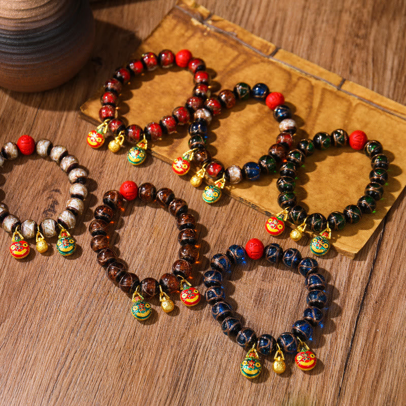 14MM Multicolor Cinnabar Bracelet for Wealth and Blessings