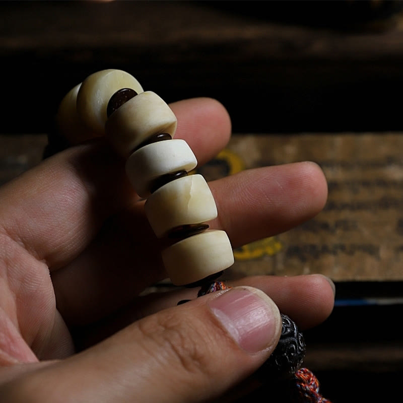 14mm Yak Bone Wrist Mala for Strength and Protection