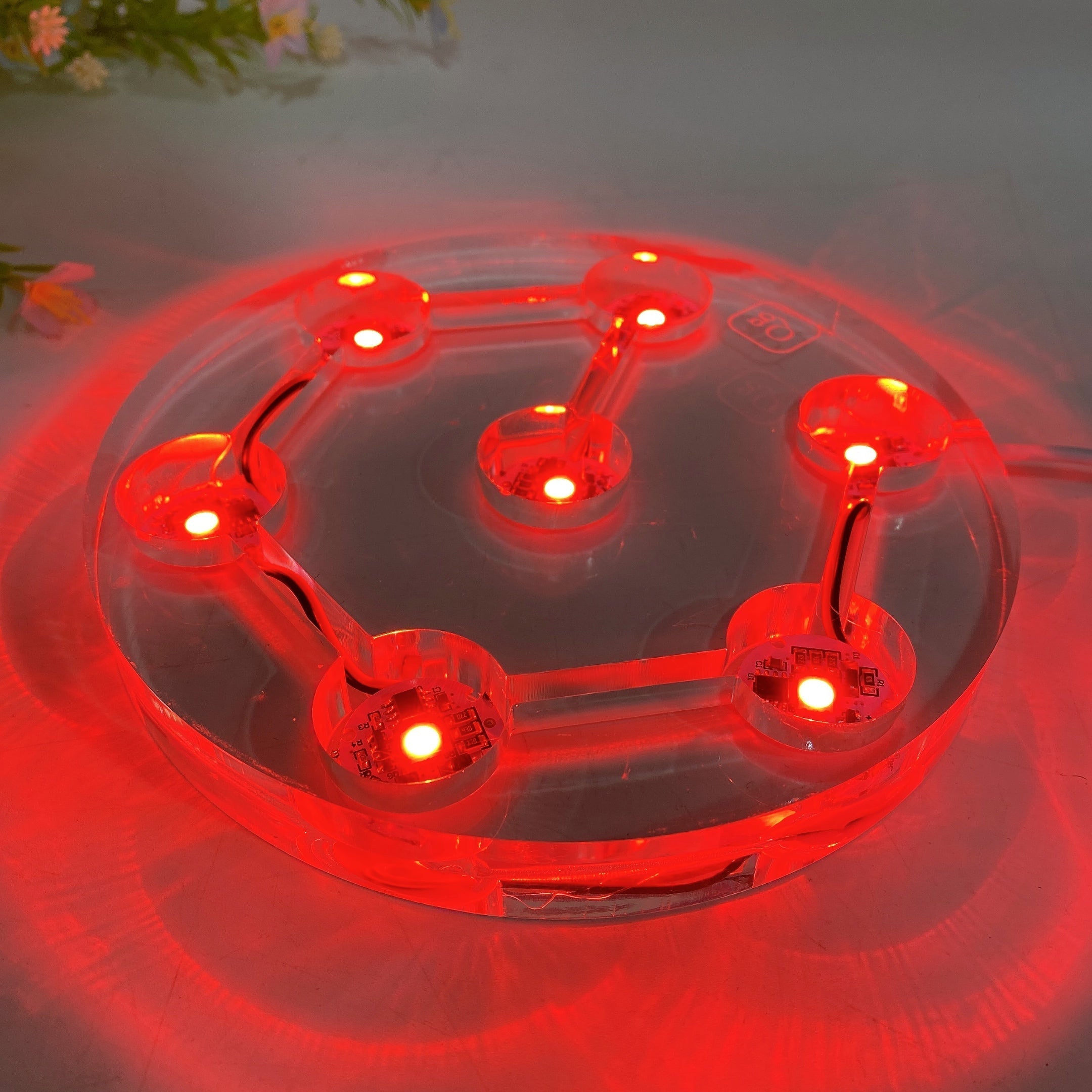 15-20cm Transparent Resin Round Crystal Lamp Stand