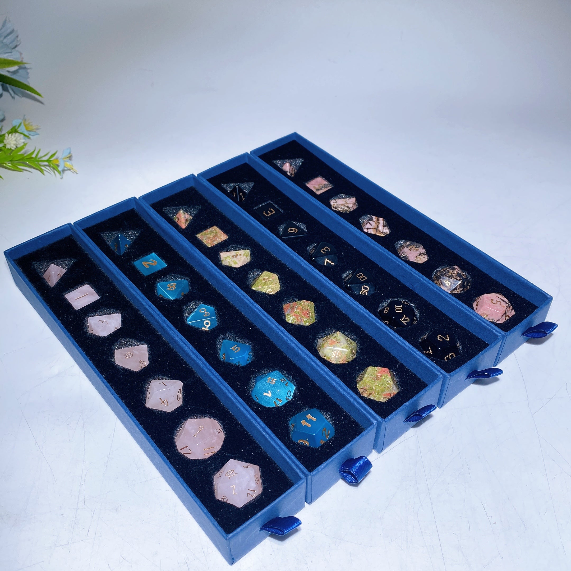 15-20mm Polyhedral Crystal Healing Dice Set Unique Shapes