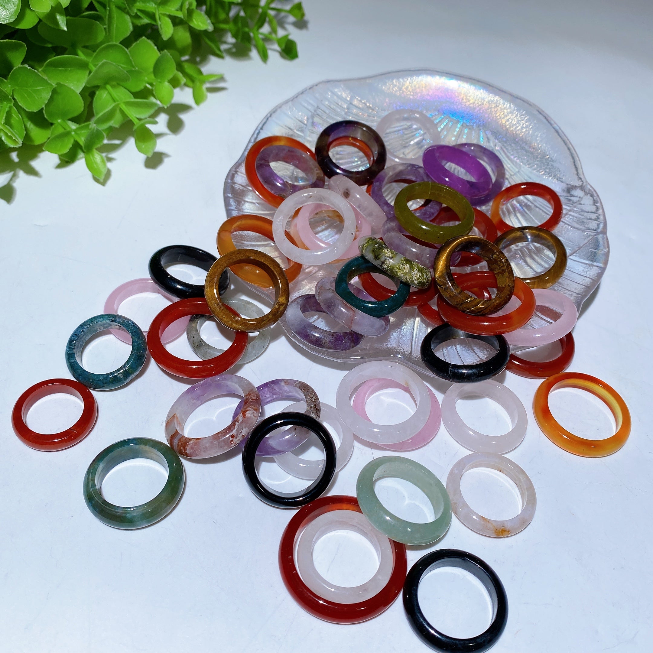 15-22mm Mixed Crystal Healing Rings Bag for Energy