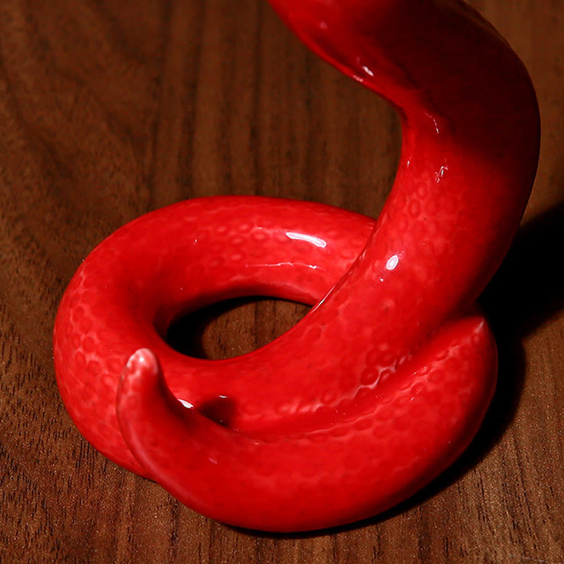 15.5cm Ceramic Year of the Snake Home Decoration Figurine