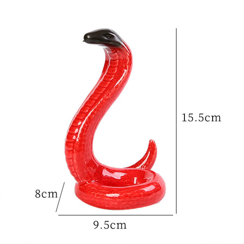 15.5cm Ceramic Year of the Snake Home Decoration Figurine