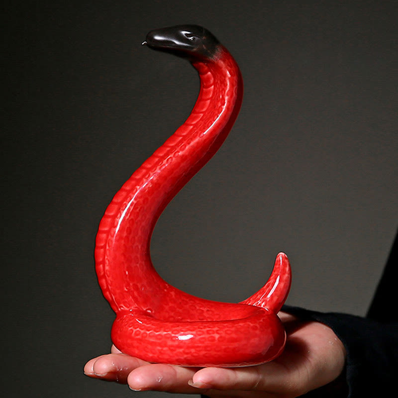 15.5cm Ceramic Year of the Snake Home Decoration Figurine