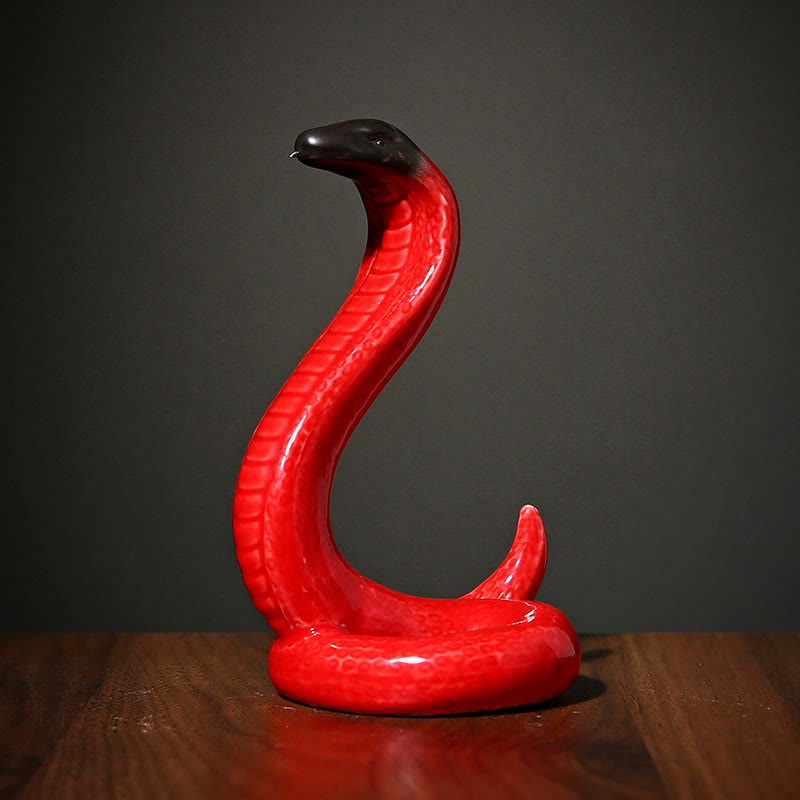 15.5cm Ceramic Year of the Snake Home Decoration Figurine