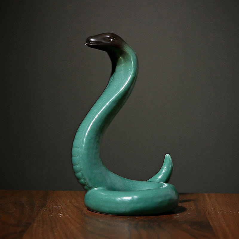 15.5cm Ceramic Year of the Snake Home Decoration Figurine