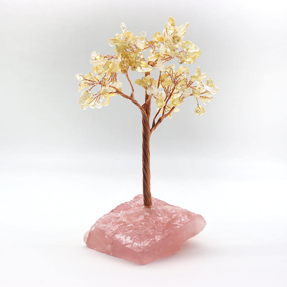 15 cm Crystal Trees for Home Decoration in Amethyst and Rose Quartz
