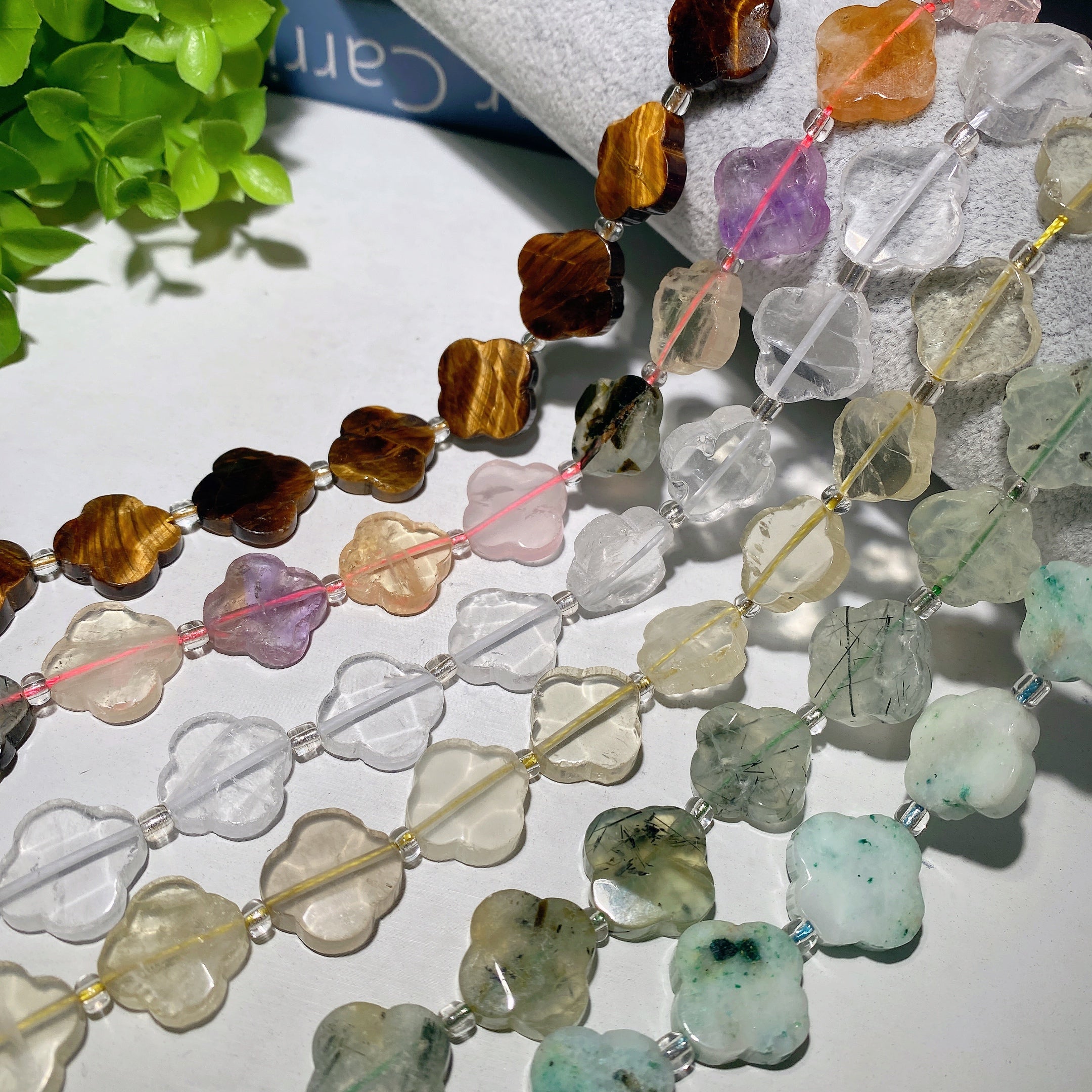 15 inch Mixed Crystal Four Leaf Clover Shape Strand