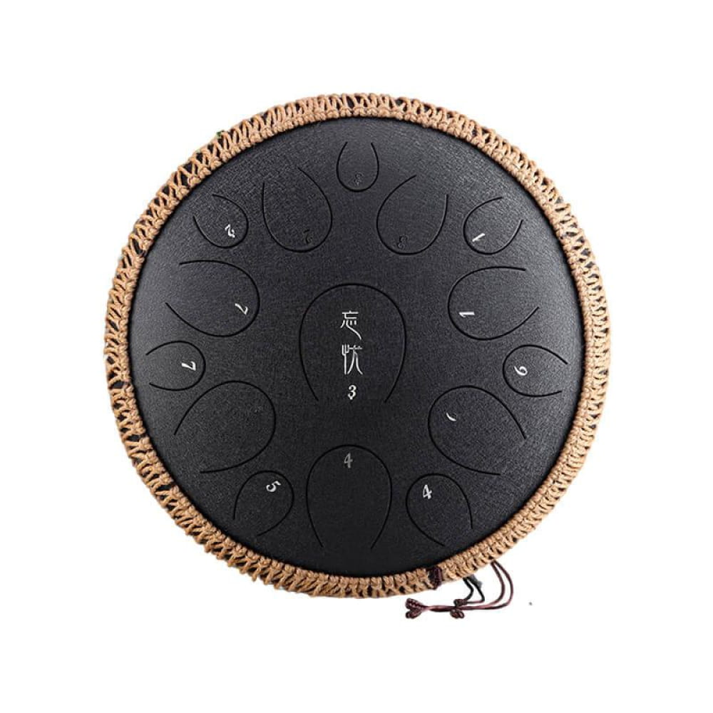 15-Note C Major Carbon Steel Tongue Drum 14 Inches - 14 Inches/15 Notes (C Major) / Obsidian