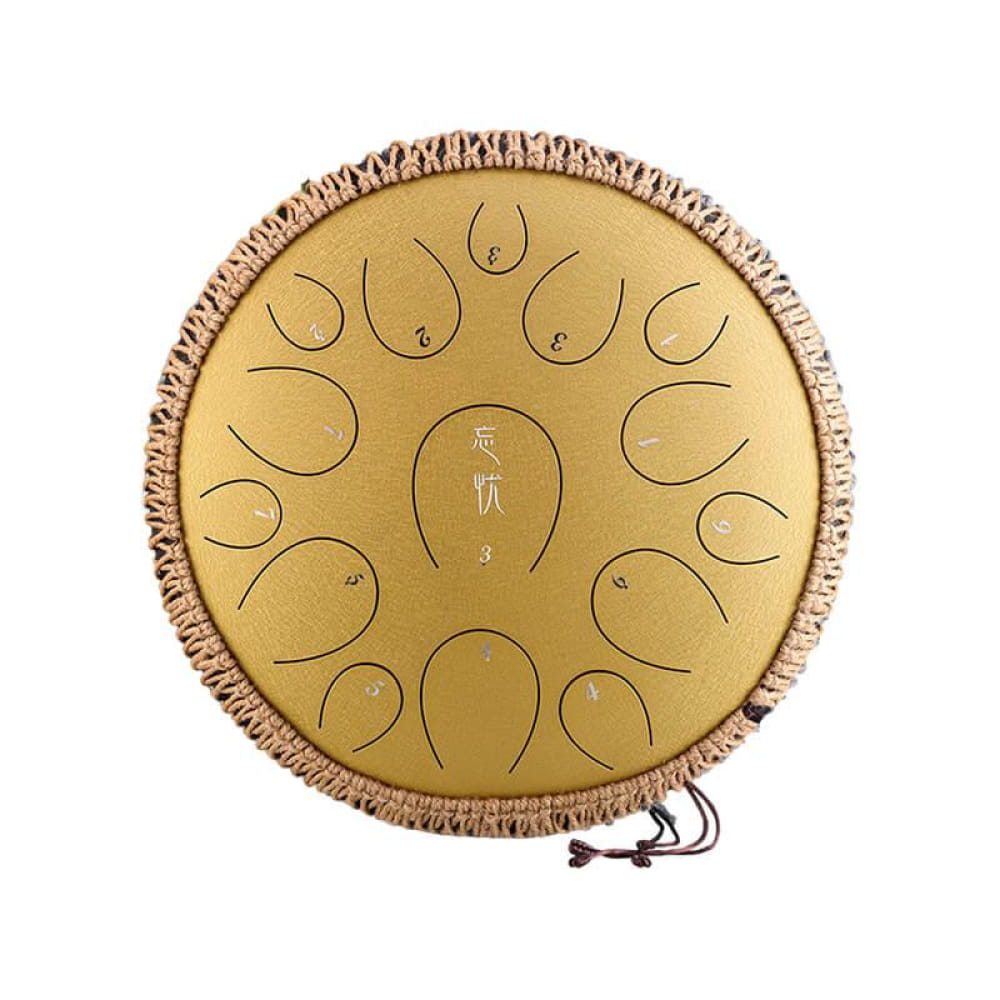 15-Note C Major Carbon Steel Tongue Drum 14 Inches - 14 Inches/15 Notes (C Major) / Gilt Diamond