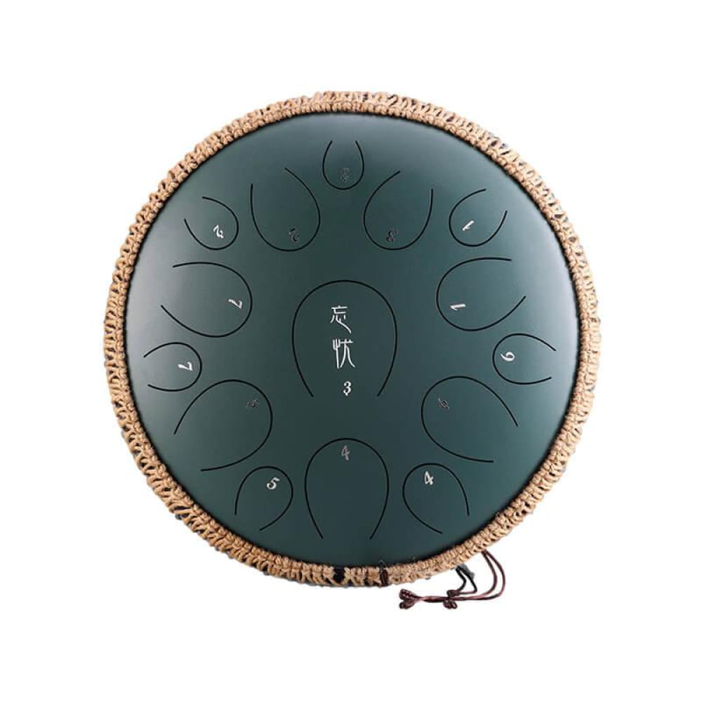 15-Note C Major Carbon Steel Tongue Drum 14 Inches - 14 Inches/15 Notes (C Major) / Stone Green