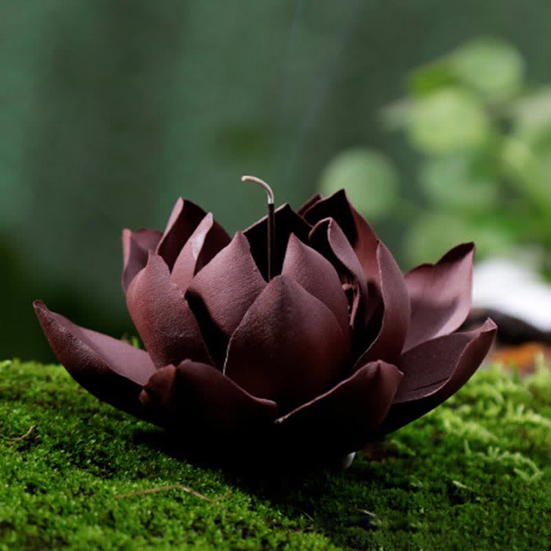 Tibetan Lotus Incense Burner in Purple Clay for Peace & Calm