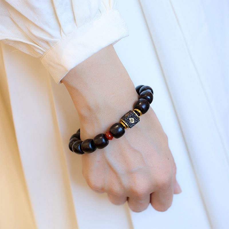 Ebony Wood Auspicious Clouds Calm Bracelet 14-16cm