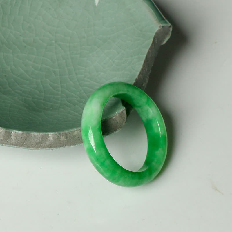 Unisex Jade Abundance Ring for Luck and Prosperity