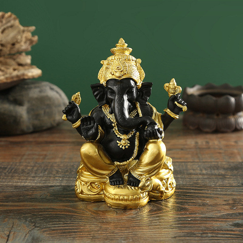 Ganpati Resin Ganesh Statue 8x6x12.5cm Spiritual Protection