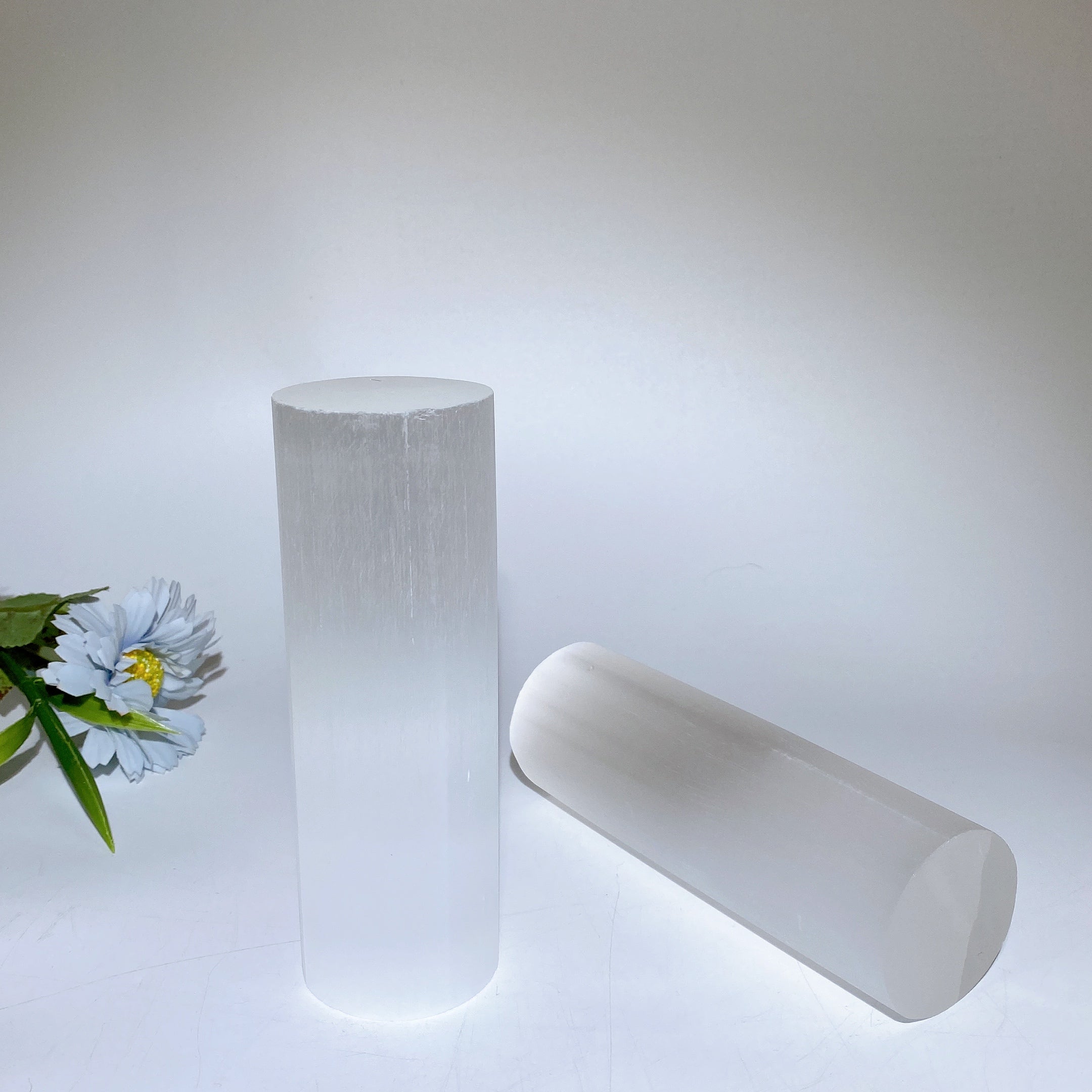 15cm Selenite Cylinder Crystal Bracelet Display Holder