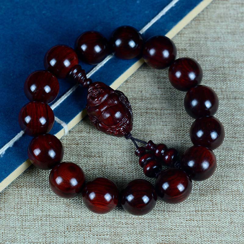 15mm Small Leaf Red Sandalwood Buddha Protection Bracelet