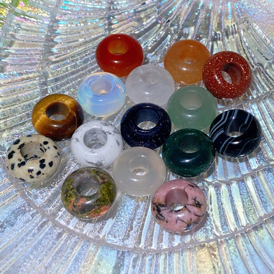 15pcs Mixed Crystal Donut Pendants Approx 15mm Healing Set