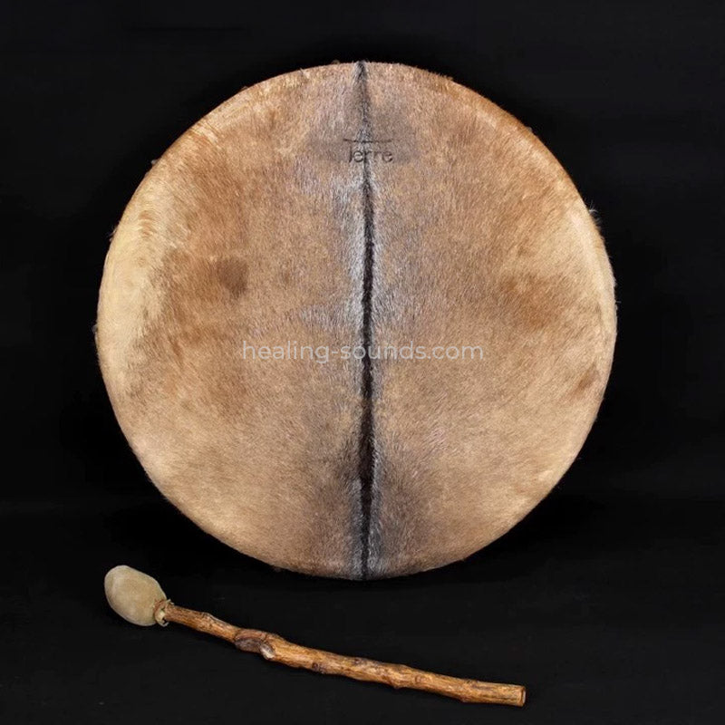 16 to 24 Inch Shamanic Hand Drum with Goat Hair Skin