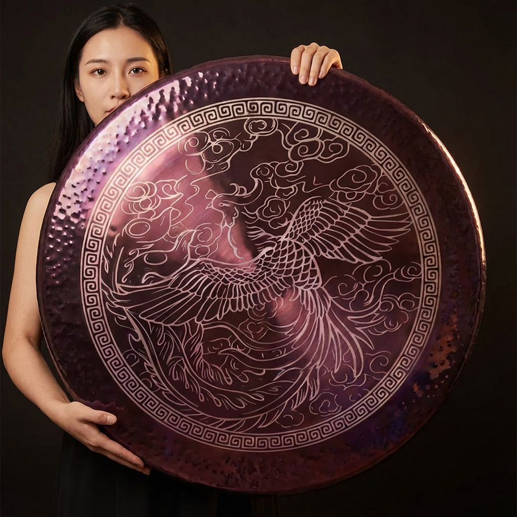 16 to 36 Inch Pink Phoenix Gong for Sound Relaxation