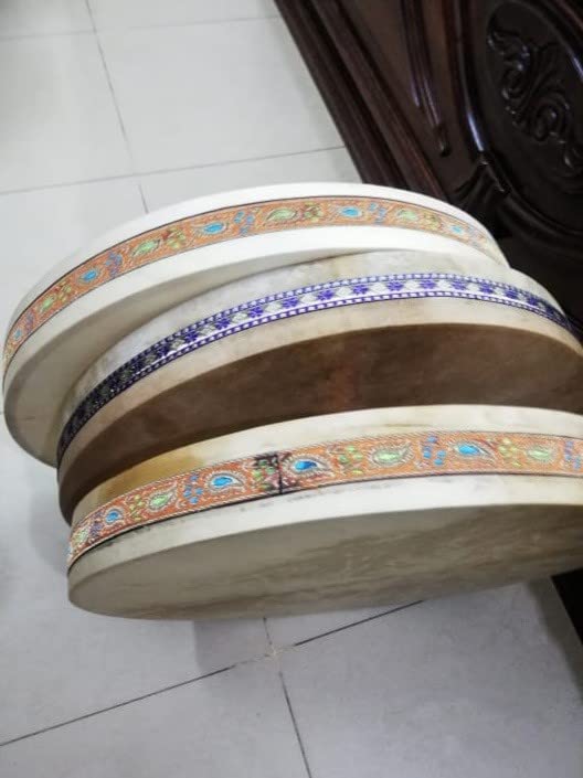 Decorative ceramic plates with floral and geometric patterns on Ocean Drum Instrument