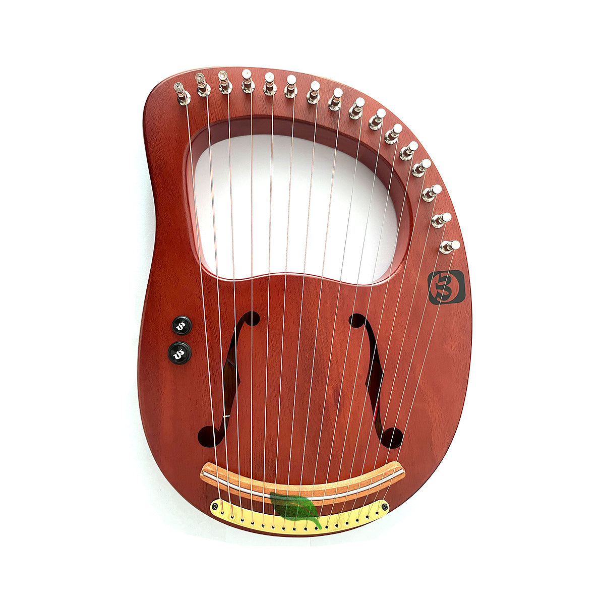 16-String Mahogany Lyre Harp Instrument Electric