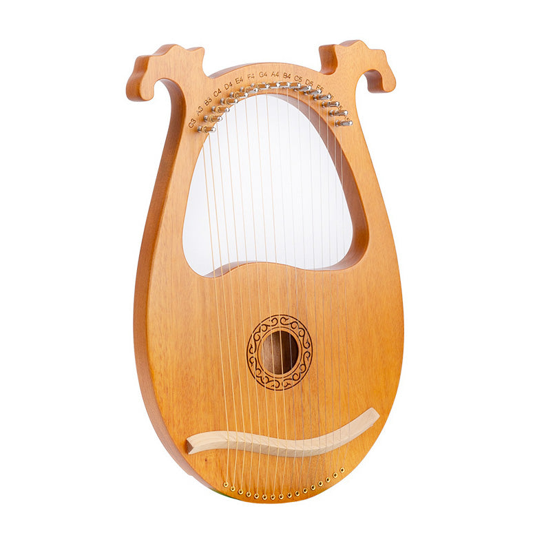 16 String Mahogany Lyre Harp Instrument for Music