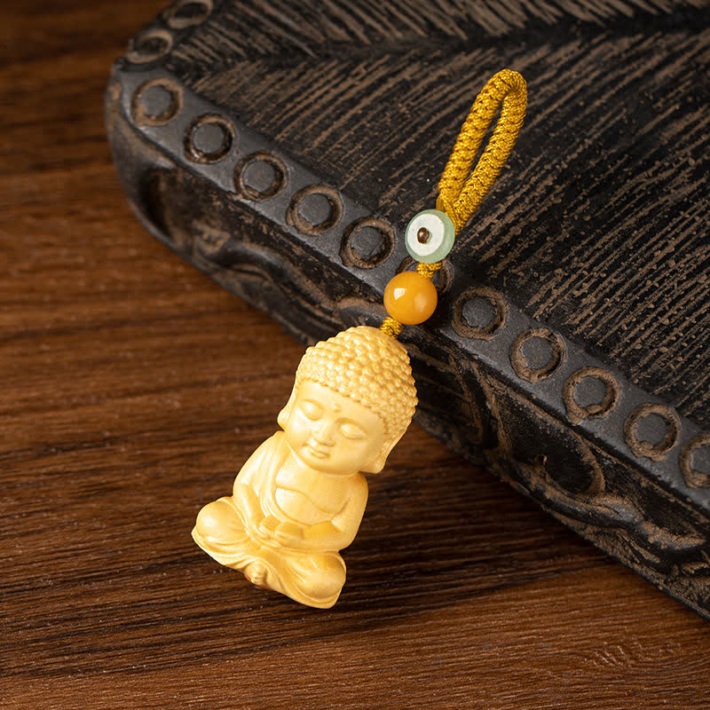 Tathagata Buddha Serenity Boxwood Spiritual Keychain