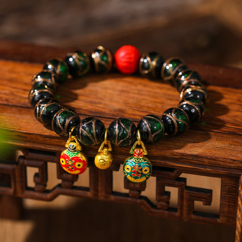14MM Multicolor Cinnabar Bracelet for Wealth and Blessings