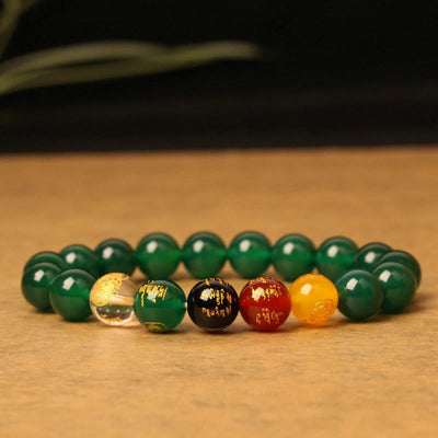 Five Elements Agate Wealth Bracelet for Luck & Wisdom