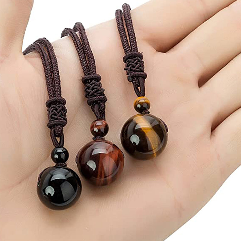 16mm Tiger Eye Protection Necklace for Courage and Balance