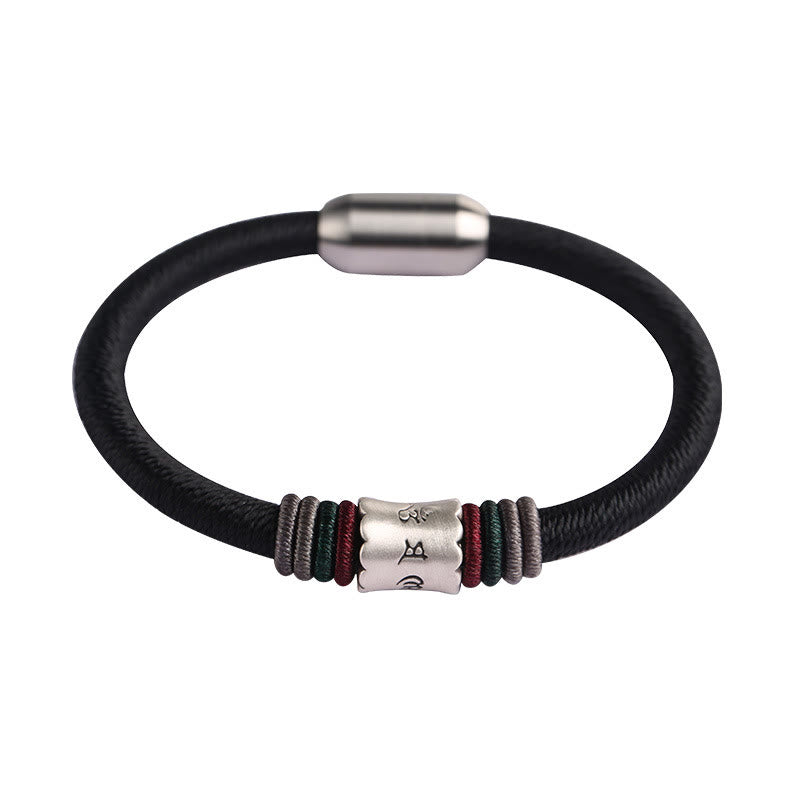 16cm Sterling Silver Om Mani Padme Hum Peace Bracelet