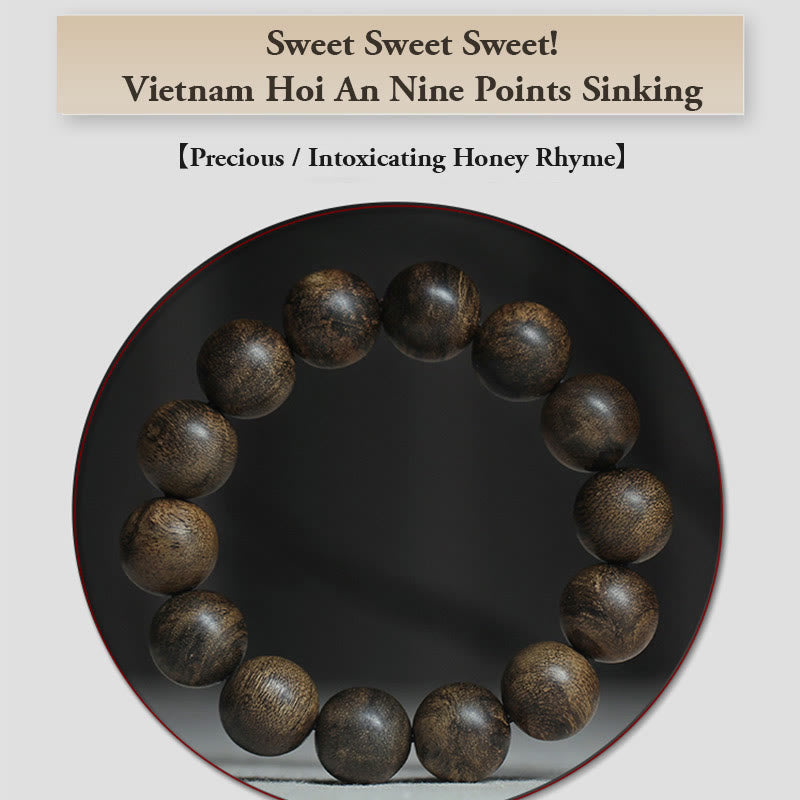 16mm Agarwood Peace Strength Bracelet from Hoi An Vietnam