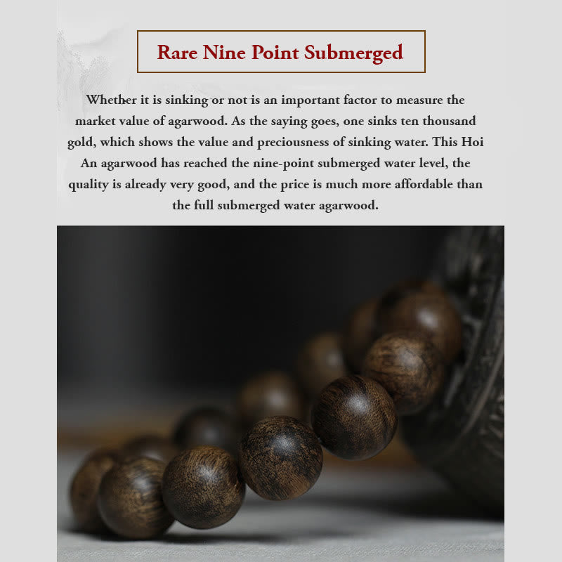 16mm Agarwood Peace Strength Bracelet from Hoi An Vietnam