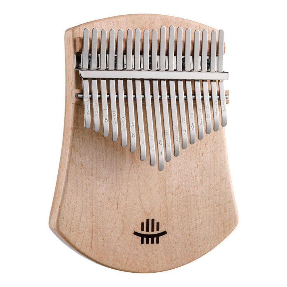 17 Key Maple C Tone Kalimba Thumb Piano Scalloped Board - 17 Keys / Maple / Ore Metal Piano