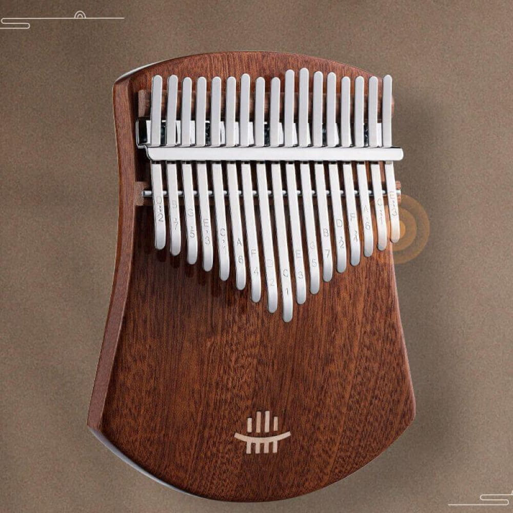 17 Key Scalloped Sapele C Tone Thumb Piano - 17 Keys / Sapele / Ore Metal Piano Keyboard / Sapele