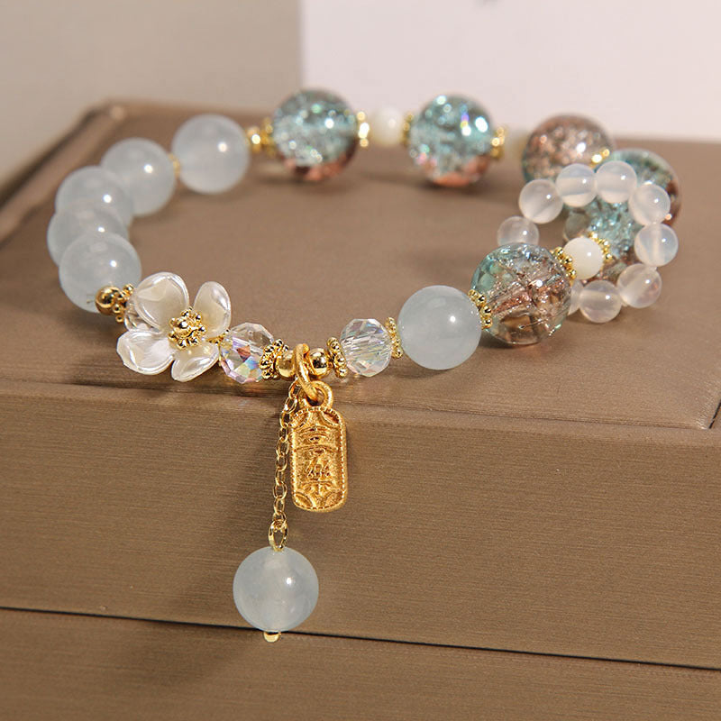 Blue Crystal Amethyst Healing Bracelet for Serenity & Clarity
