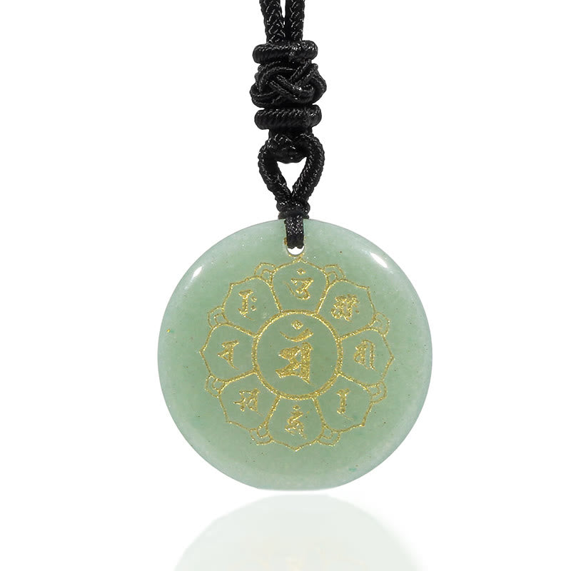 Om Mani Padme Hum Necklace | Black Obsidian Strength Pendant