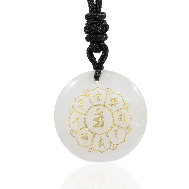Om Mani Padme Hum Necklace | Black Obsidian Strength Pendant