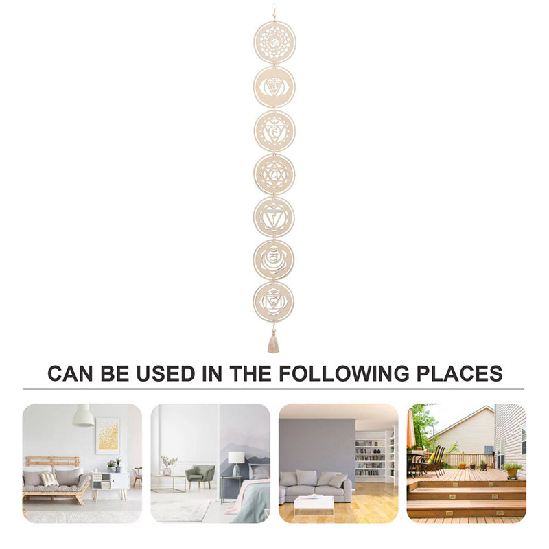Wood Chakra Balancing Wall Hanger for Zen Home Decor